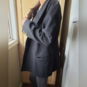 Vintage Holt Renfrew  ashmere Wool Blend Womens Bla k Blazer Ja ket